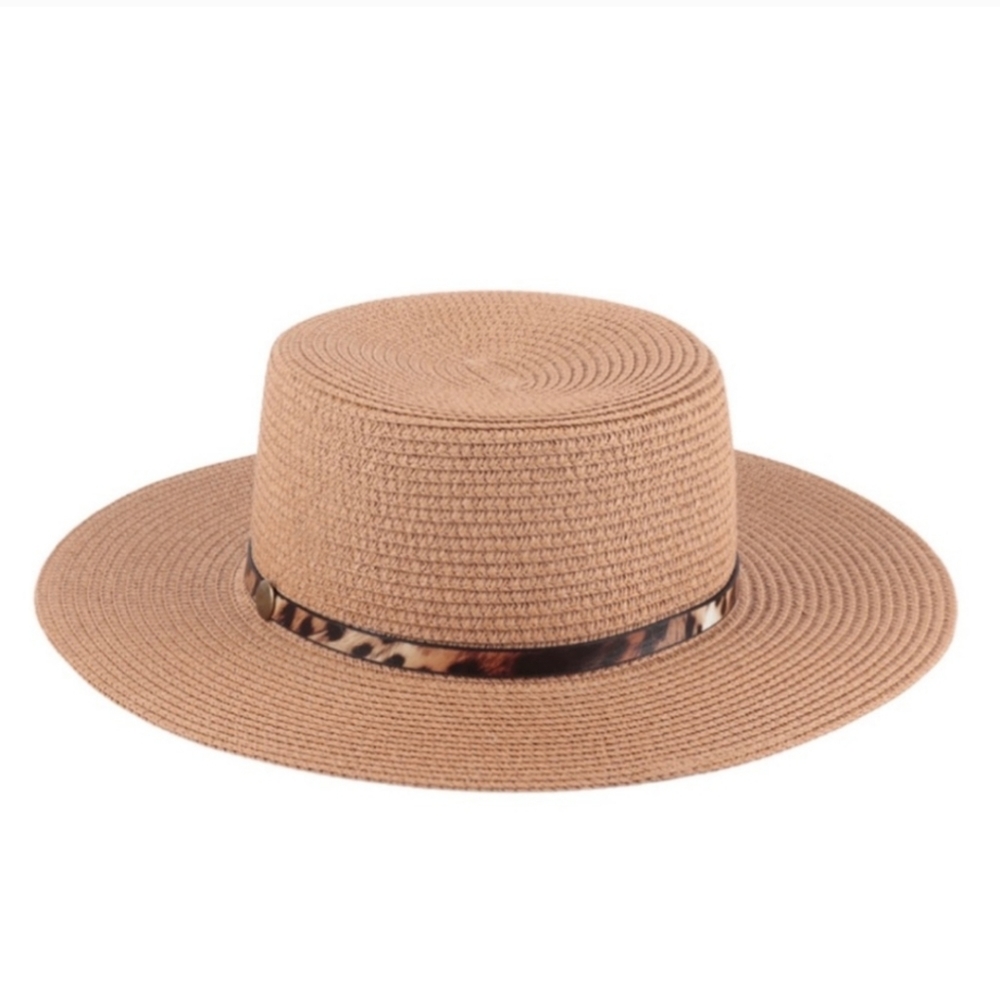 Panama Brim Hat With Leopard Strap✨️ - Picture 3 of 10